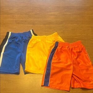 Lot of Kids 3T Athletic Shorts Pack - Blue, Yellow & Orange